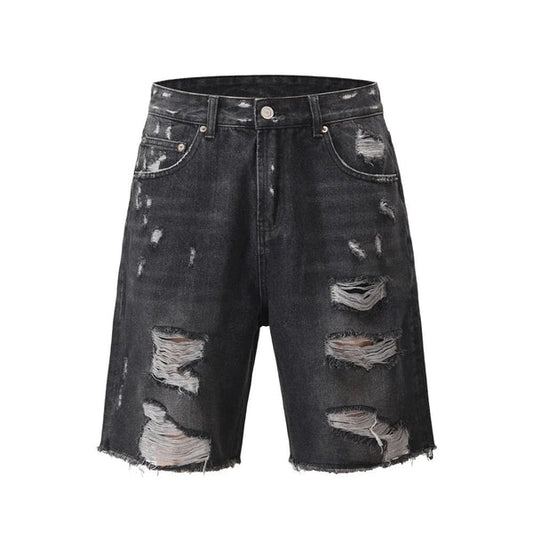 Black Ripped Shorts Jeans
