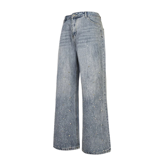 DIAMONDS LIGHT BLUE BAGGY JEANS