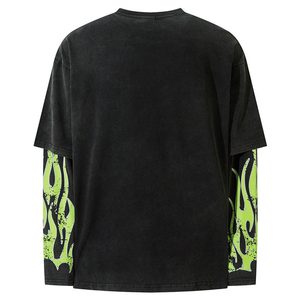 Green Flames Long Sleeve