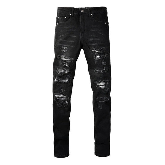 Grey Patch Jeans