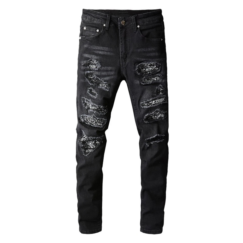 Ripped Bandana Jeans