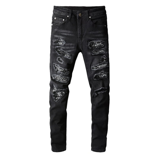 Ripped Bandana Jeans