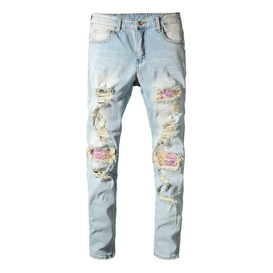 Pink Bandana Jeans