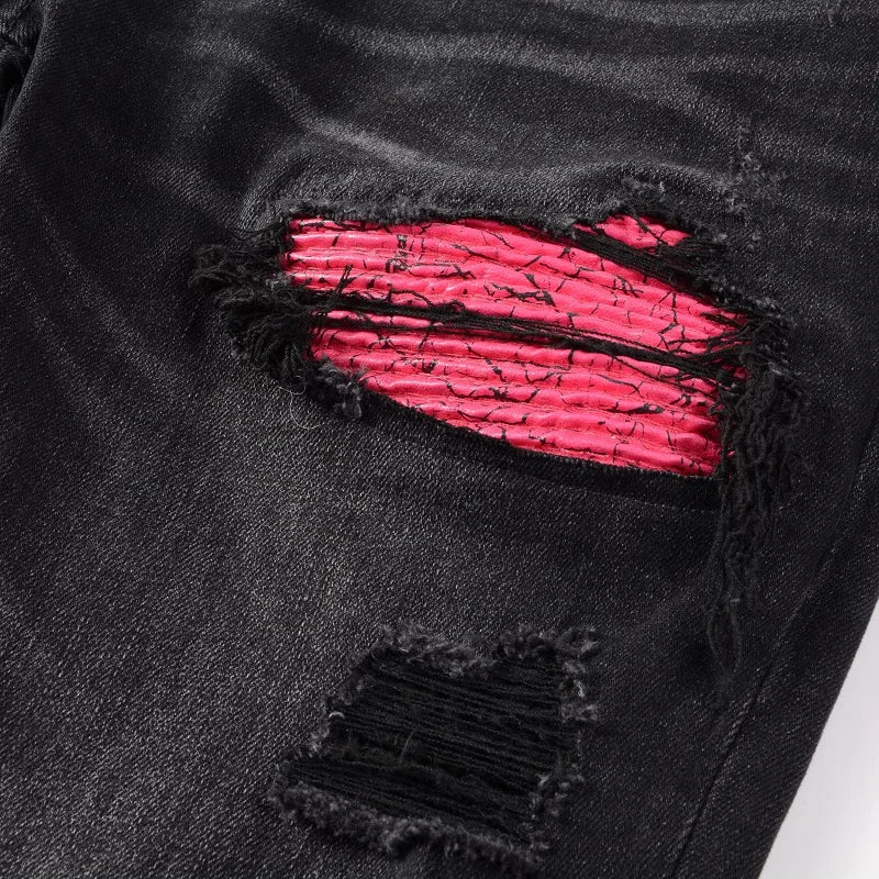 Pink Leather Jeans