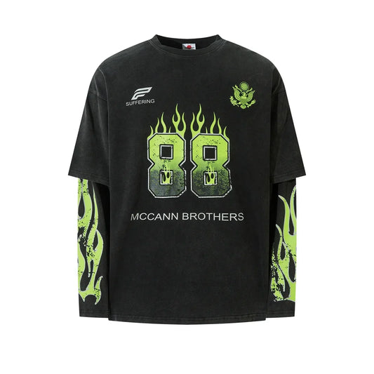 Green Flames Long Sleeve