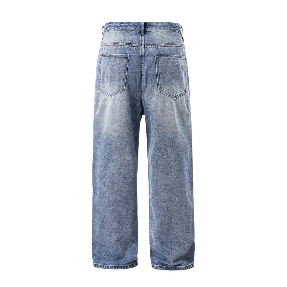 STRAIGHT BLUE BAGGY JEANS