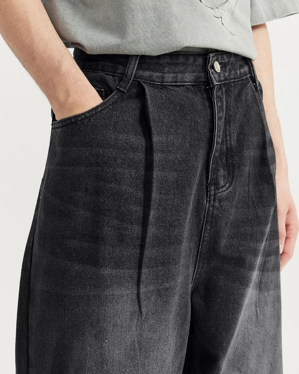 STRAIGHT BLACK BAGGY JEANS