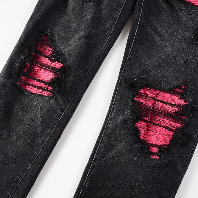 Pink Leather Jeans