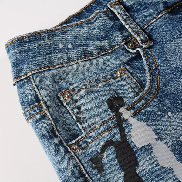 Stripe Painted Jeans