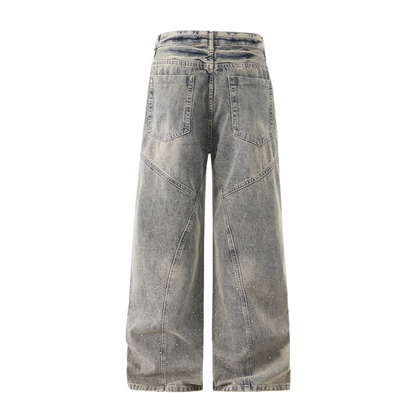 CLASSIC DIAMONDS GRAY BAGGY JEANS