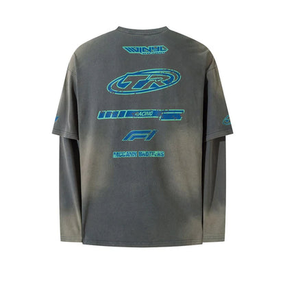 Grey Racing Long Sleeve