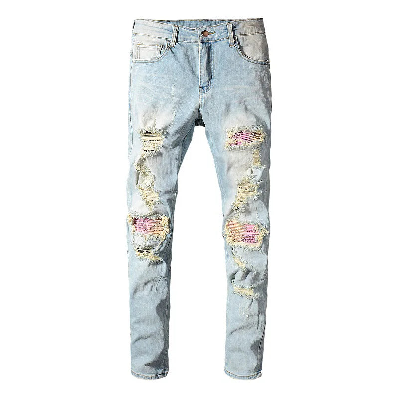 Pink Bandana Jeans