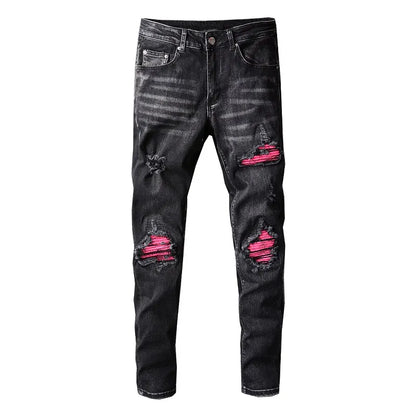 Pink Leather Jeans