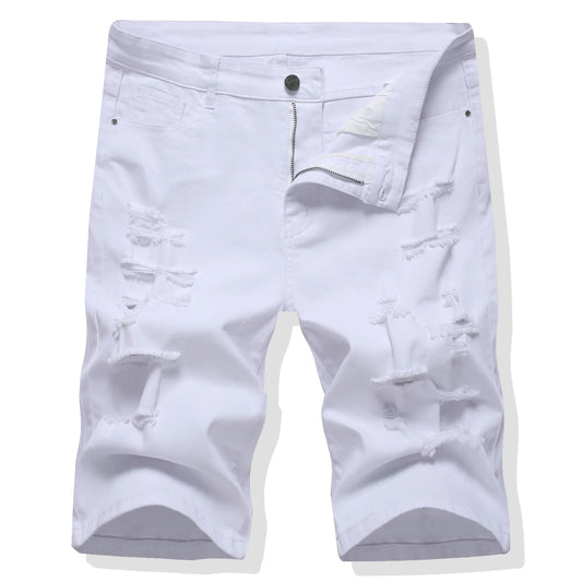White Ripped Shorts Jeans