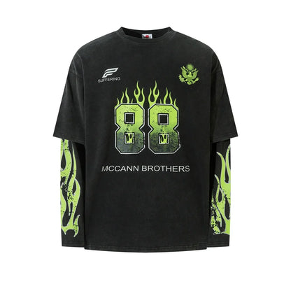 Green Flames Long Sleeve