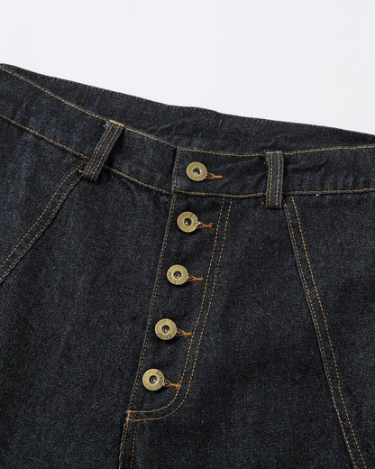 STITCH BLACK BAGGY JEANS