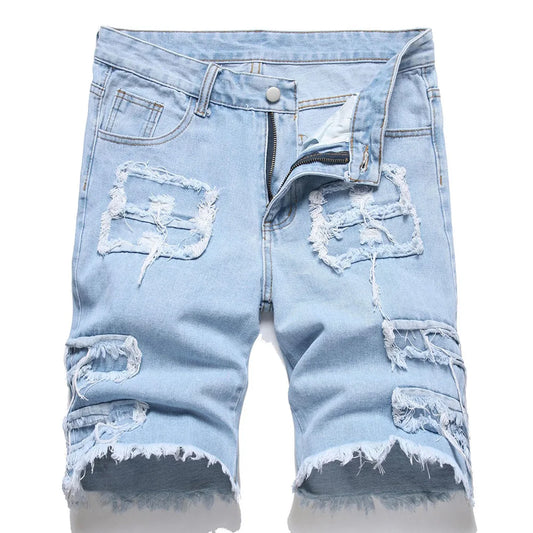 Blue Relief Shorts Jeans