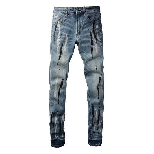 Stripe Painted Jeans