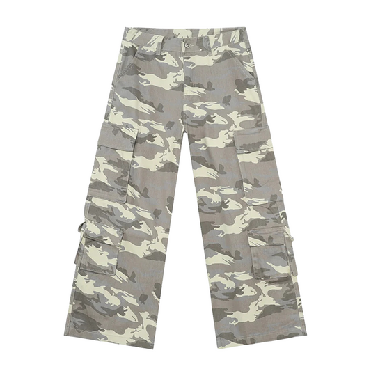 WHITE CAMO BAGGY JEANS